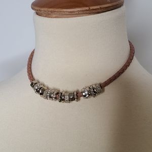 Braided magnetic clasp choker necklace